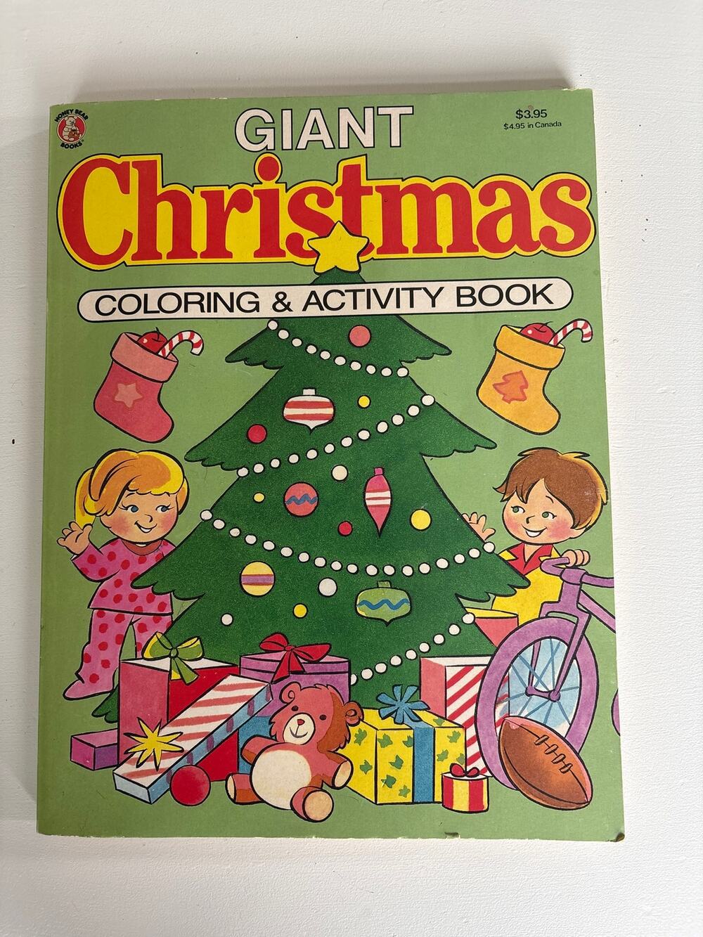 Vtg 1990's Honey Bear Books Giant Christmas Coloring & Activity Book - Unused